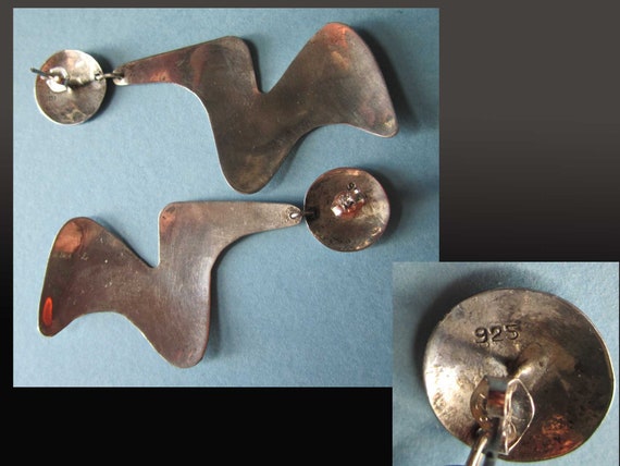 CUT-ups, Long Sterling Silver Dangle Earrings, Cu… - image 5