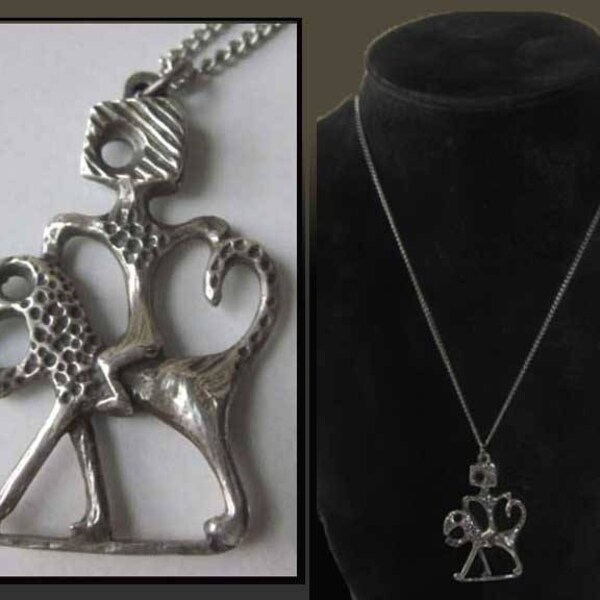 BEZALEL LEO Zodiac Pendant, israeli Artist Aharon Bezalel Astrology, July/August, 925 Silver, Mid Century Modernist, Vintage Jewelry/Unisex