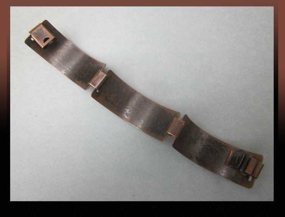 Hungarian PRIMITIVE, Modernist Copper Panel Brace… - image 5