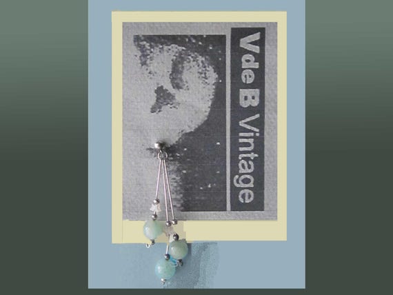 Delicate JADE Dangles, Sterling Wire/Sterling and… - image 3