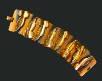 ARTISTIC Renoir Copper Link Bracelet, Mid Century Modernist, Copper Art, Vintage Jewelry, Women