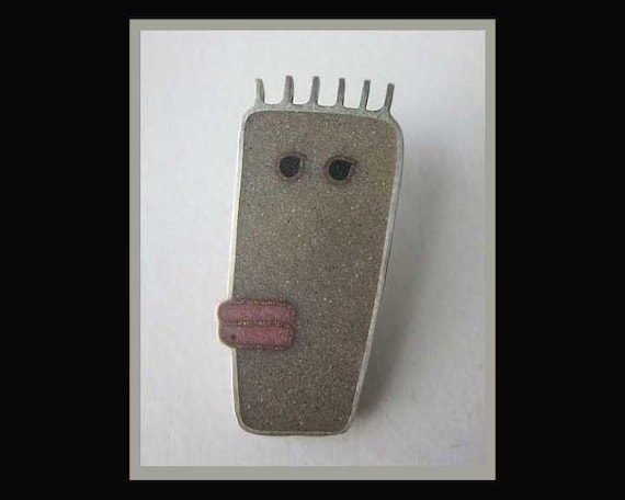 Lil Punk, Resin and Mixed Metals Droll Face Pin, L