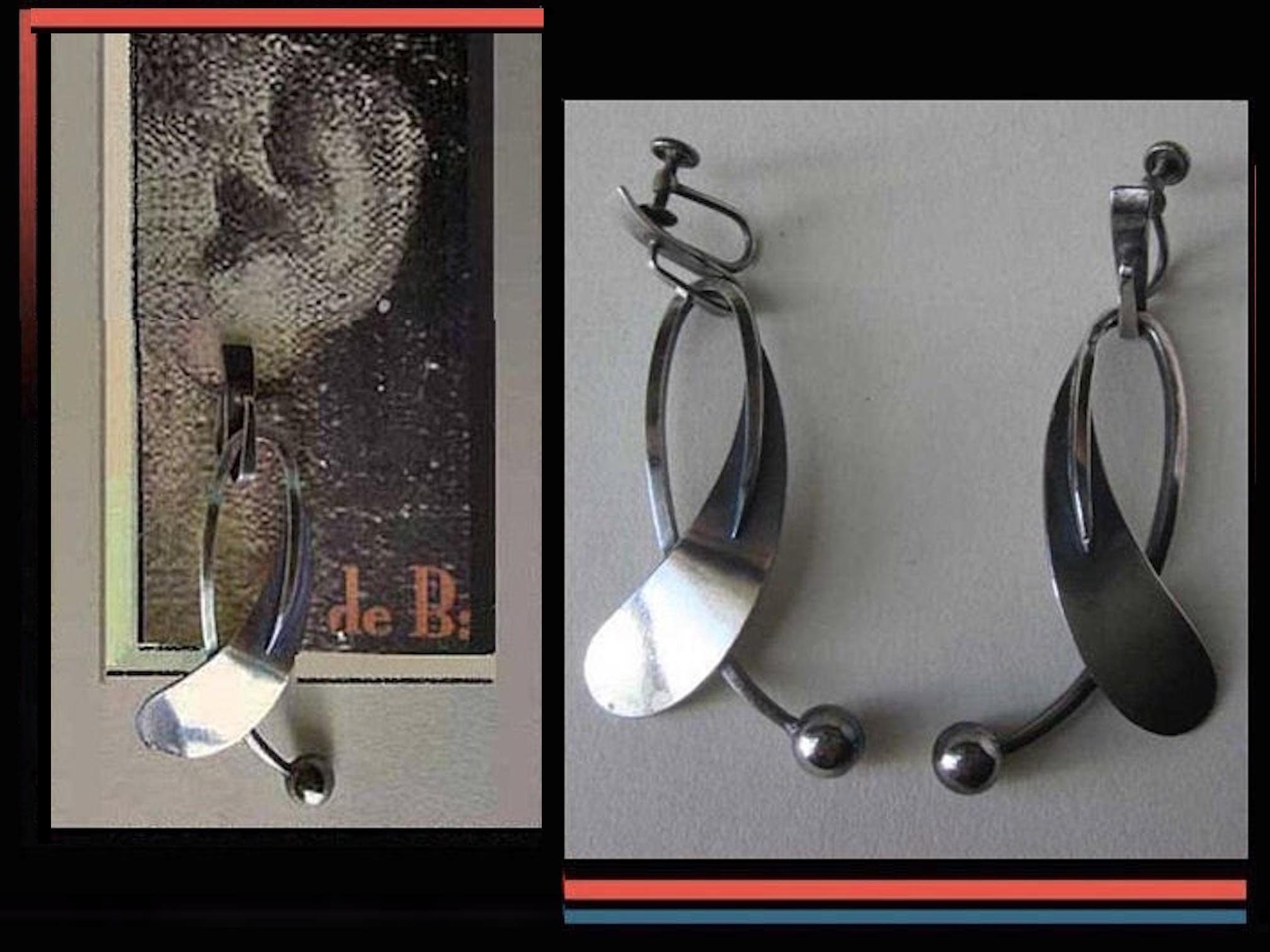 Paul LOBEL Sterling Silver Dangle Earrings Iconic NY 