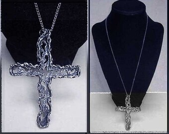 Brutalist BEAU Cross, Beau Sterling Pendant, Large Modernist Textured Cross, Religious Jewelry, Christian Religion, Vintage Jewelry/Unisex