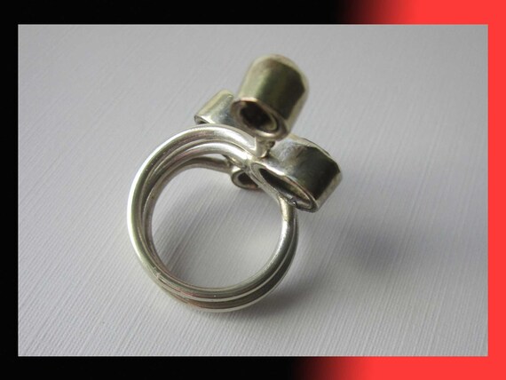 What a GEM, Modernist Multi-Gemstone Ring, Sterli… - image 4