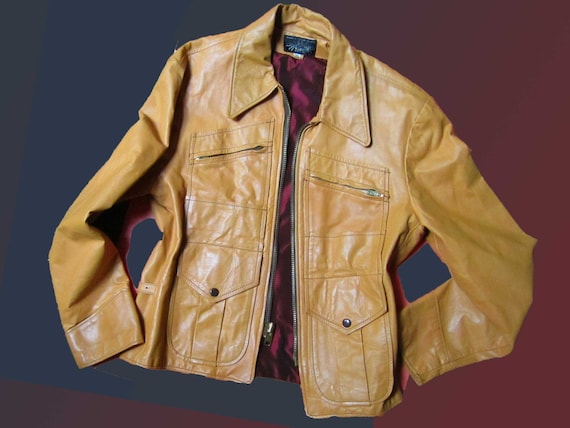 It's KOK, 1970s Mens Skinny Fit Leather Jacket, M… - image 1