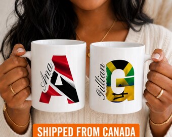 Personalized Patriotic Mug Country Flag Monogram Gift Custom Name Ceramic Cup Coffee Tea Beverage Keepsake National Pride Souvenir Carnival
