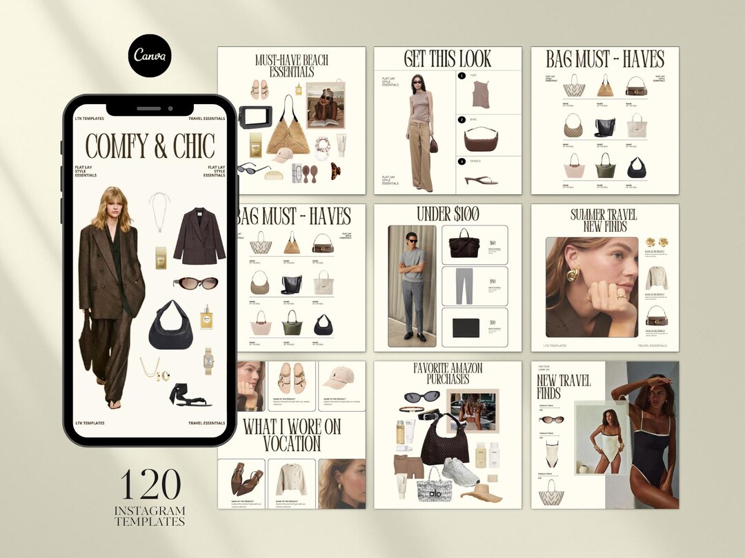120 LTK Instagram Canva Templates – Editable Gift Guide & Fashion ...