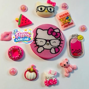 Forniture fai da te per ciondoli per custodia per cellulare/custodia per oggetti indesiderati a tema rosa Hello Kitty immagine 1