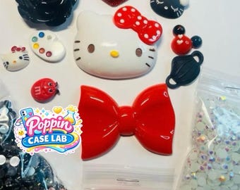 Red Kitty Theme Decoden Cell Phone Case Kit/Junk Case Charm Supplies DIY
