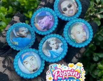 Dijes de zueco Chris Breezy/Blue (juego de 6)