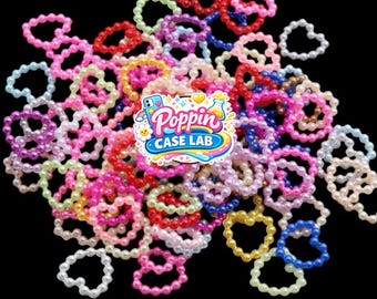 50 cuentas shaker con base plana en forma de corazón