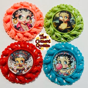 Betty Boop Charm Set/Phone Case Charm Supplies/Junk Phone Case DIY/Flatback Charms for Crafting