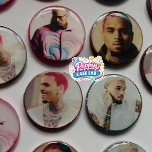 Chris Brown Round Photo Charms/Flatback Charms for Crafting (Sold Individually)