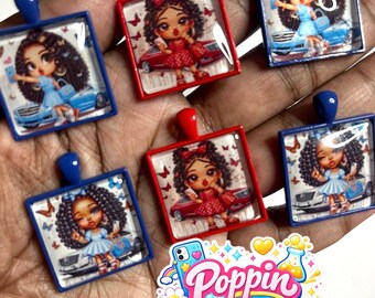 Bandejas con imágenes para niños/Dijes de joyería DIY (juego de 6)