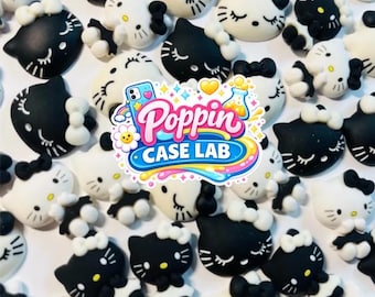 Black and White Kitty Charms (Sold Individually)