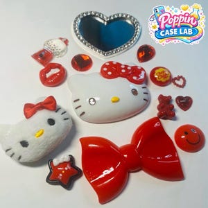 Hello Kitty Red Theme Decoden Cell Phone Case/Junk Case Charm Supplies DIY image 1