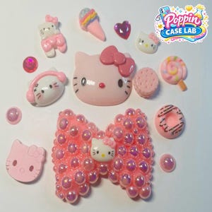 Etui na telefon komórkowy Hello Kitty w kolorze różowym, z motywem Decoden, z zawieszkami DIY zdjęcie 1