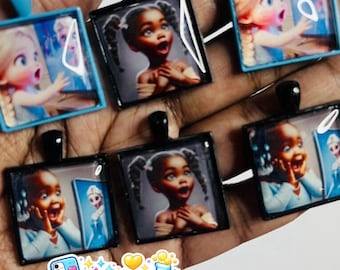 Bandejas con imágenes para niños/Dijes de joyería DIY (juego de 6)