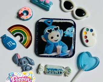 Teletubby Blue Theme DIY Junk Phone Case Charms/Phone Case Kit for Crafting