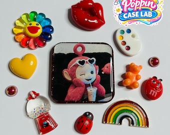 Teletubby Red Theme DIY Junk Phone Case Charms/Phone Case Kit for Crafting