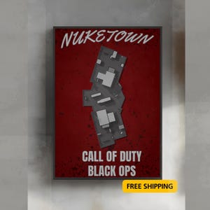 Stylish Gaming Poster, Nuke town Map Print, Matte Vertical Wall Art, Gamer Gift, Video Game Decor, Black Ops Minimalist Poster, black ops