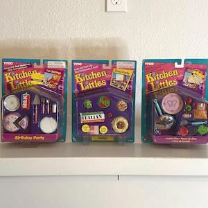 1990s &quot;Kitchen Littles&quot; Accessories | Italian Food, Birthday Party, Lunch Time | Barbie doll Kitchen, Playset - 90s TYCO