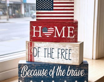 Custom 250th Anniversary of America Building Blocks Ornament,1776 2026 Patriotic Shelf Decor,USA 250th Anniversary Wooden Liberty Bell Sign,