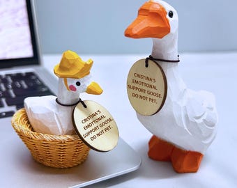 Emotional Support Desk Goose,Unique Animal Decor,Ideal Gift for Office and Home,Gift for Goose Lover,Do Not Pet,Cute Desk Goose Sculpture