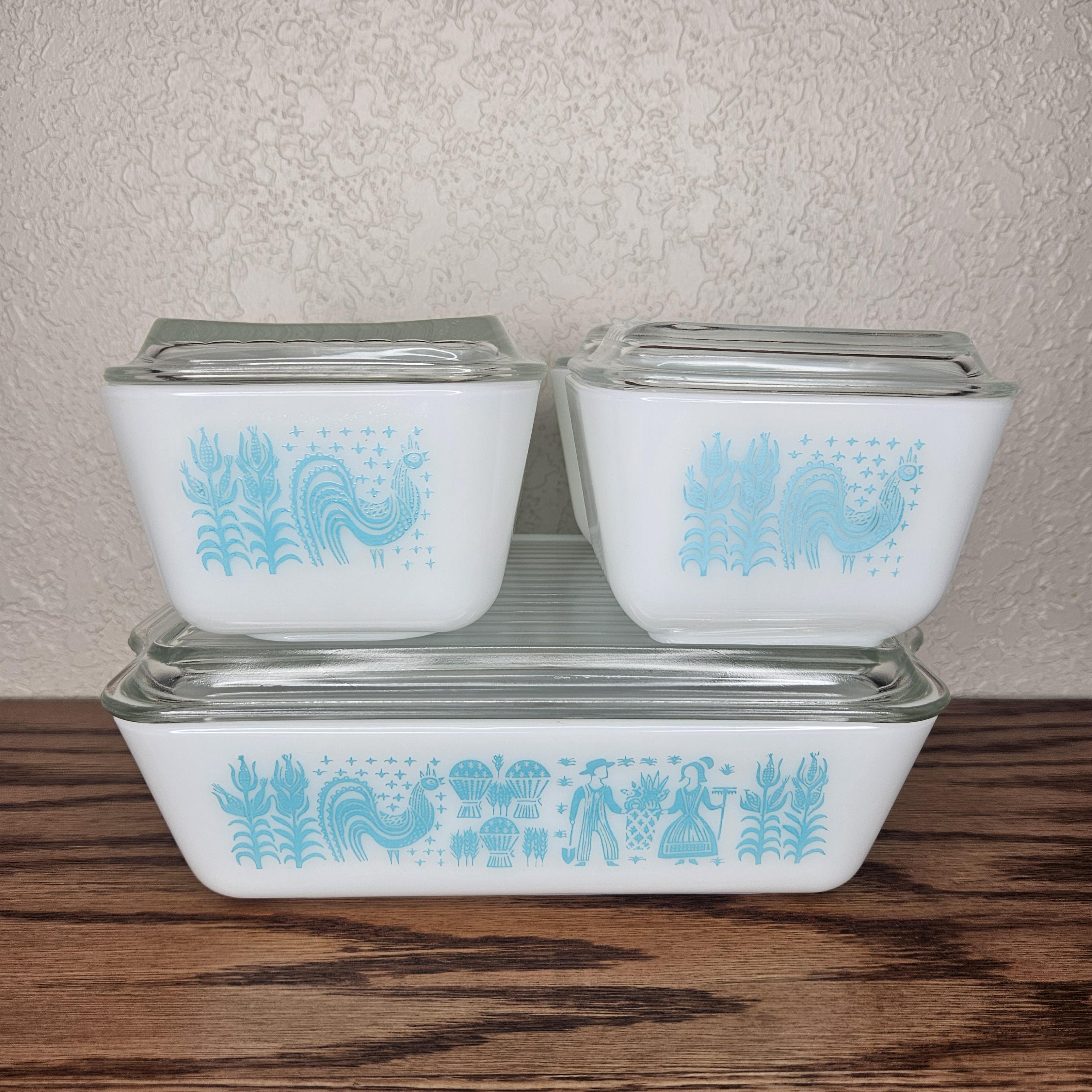 Pyrex パイレックス•ヴィンテージボウル アーミッシュ・バタープリントセット ヴィンテージ パイレックス アーミッシュ バタープリント 冷蔵庫用食器