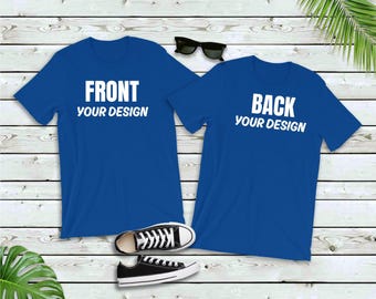 Personligt T-shirttryck, T-shirt med anpassad design på båda sidor, Grafisk T-shirt,
