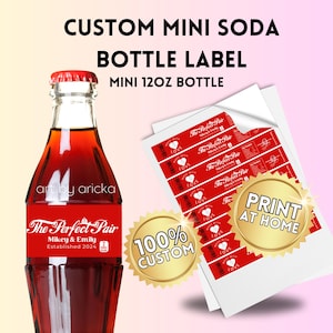 Custom Mini Soda Bottle 12oz Label, Personalized CocaCola Inspired Event Party Label, Diet Coke, Party Favor- DIGITAL DOWNLOAD