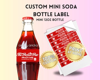 Custom Mini Soda Bottle 12oz Label, Personalized CocaCola Inspired Event Party Label, Diet Coke, Party Favor- DIGITAL DOWNLOAD