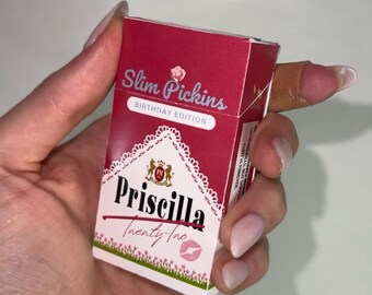 Custom Mini Cigarette Box- Tobacco Party Favors, Gag Gift, Small Business,  Girly, DIY- DIGITAL DOWNLOAD, Svg File for Cricut