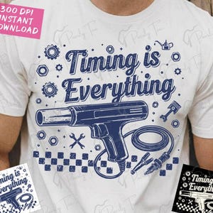 Mecánico: El tiempo lo es todo (SVG), Frase divertida para taller mecánico (PNG), Diseño de camiseta para técnico automotriz, Regalo para reparación de automóviles, Lámpara de sincronización (SVG)