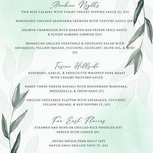 Wedding Menu