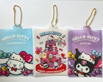 Hello Kitty 50th Anniversary Fastener Case with Chain Sanrio Characters Group Cinnamoroll Kuromi Sanrio New Kawaii Japan Japanese daiso 2024