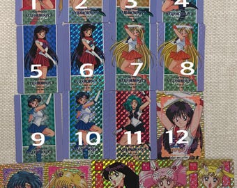 Sailor Moon Cards Official authentic 90s Original Rare Vintage trading cards Limited Edition Sailor Mars Sailor Mercury Kawaii Japan BANDAI