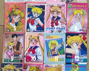 Sailor Moon Cards 90s Official authentic Original Rare Vintage trading cards Limited Edition Usagi Tsukino Kawaii Japan BANDAI