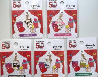 Hello Kitty 50th Anniversary Keycharm Keychain,Kuromi Mymelody Bad Badtz Maru Pochacco Kerokerokeroppi Sanrio New Unopened Kawaii Japan 2024