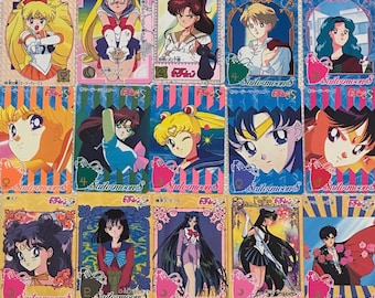 Sailor Moon Cards 2016 Official authentic Original Rare Vintage trading cards Limited Edition Sailor Mars Sailor Mercury Kawaii Japan BANDAI