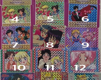 Sailor Moon Cards Official authentic 90s Original Rare Vintage trading cards Limited Edition Sailor Mars Sailor Mercury Kawaii Japan BANDAI