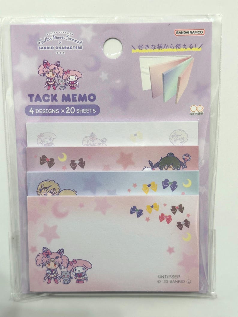 Sailor Moon Sanrio Characters Tack Memo Sticky Note Set Pretty Guardian ...