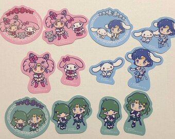 Sailor Moon Sanrio Characters Collaboration Sticker Set Not for Sale Sailor Mercury Sailor Neptune Sailor Chibi Moon New Kawaii Japan BANDAI