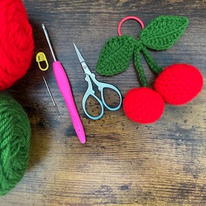Crochet Cherry Keychain Etsy