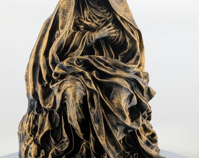 Featured listing image: Hand-Finished Mater Dolorosa Statue: Antiqued Bronze Finish