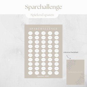 10 Euro Savings Challenge A6 | Printable PDF template | Minimalist design | Cash stuffing | Savings game | Budget planner challenge