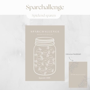 Candy Jar Savings Challenge A6 | Printable PDF template | Minimalist design | Cash stuffing | Savings game | Budget planner challenge