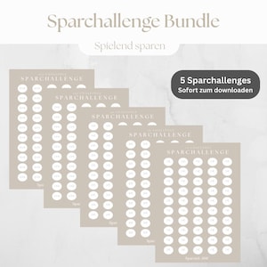 Bundle A Savings Challenge A6 Printable PDF Template | Minimalist Design | Cash Stuffing | Budget Planner Challenge | Savings Plan
