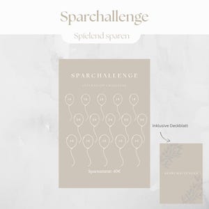 Balloon Savings Challenge A6 | Printable PDF template | Minimalist design | Cash stuffing | Savings game | Budget planner challenge